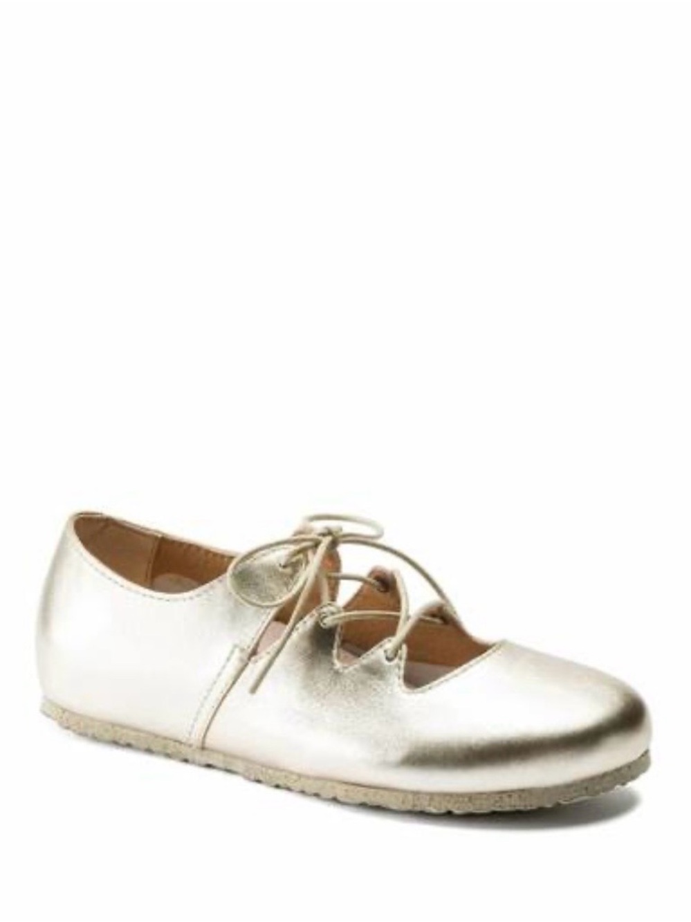 Birkenstock Metallic Gold Lace-Up Flat